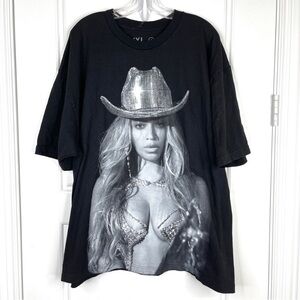 NWOT BEYONCE Authentic Renaissance World Tour Cowboy Hat Merch Tee Tshirt XXL